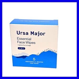 URSA MAJOR 4 in 1 Essential Face Wipes 5 Pack Individually Wrapped